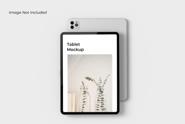 Close up on tablet device mockup isolated