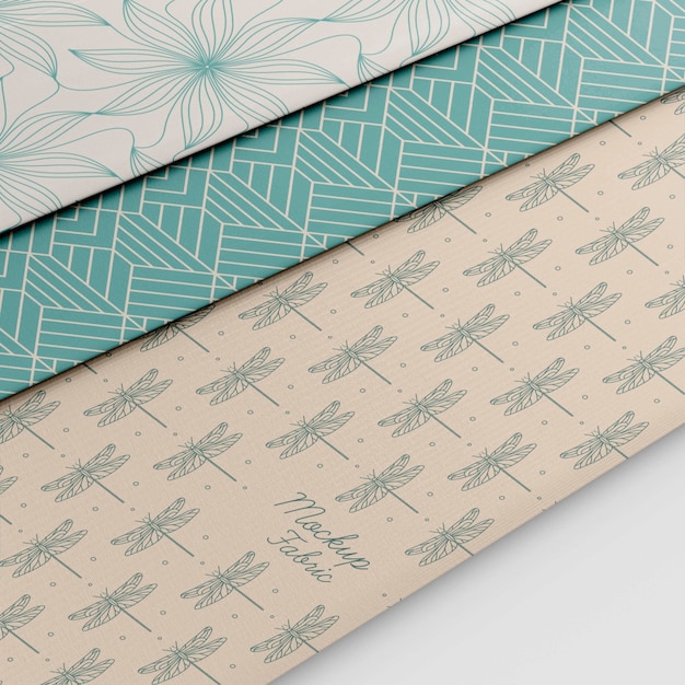 Close up on textile material mockup