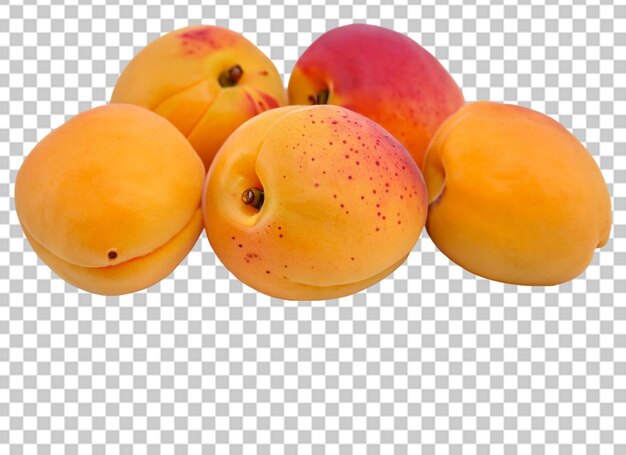 PSD close up top view of ripe peach fruits