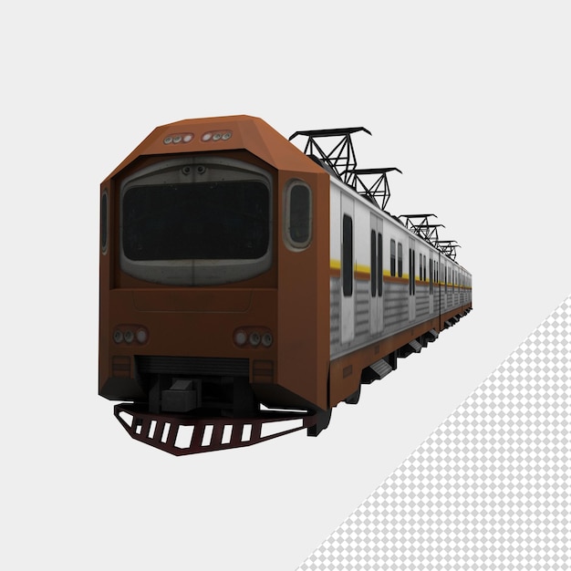 Close up on train isolated premium psd