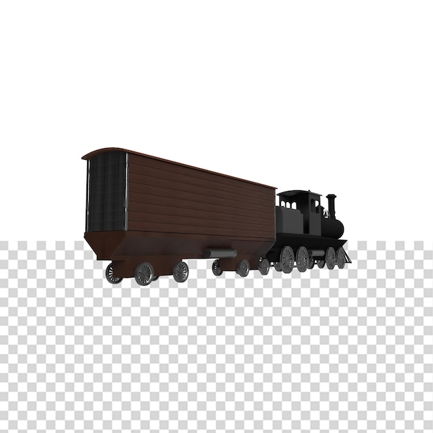 PSD close up on train isolated