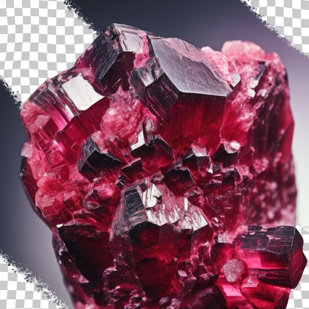 Close up of transparent background with macro spinel stone