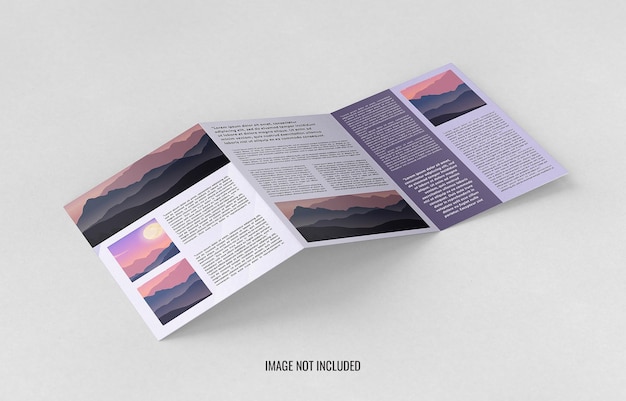 Close up trifold brochure mockup design