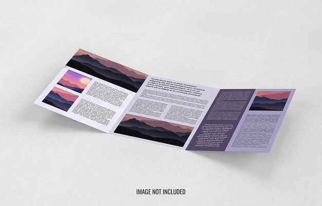 Close up trifold brochure mockup design