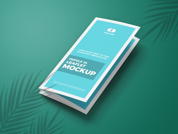 Close up on trifold mockup brochure