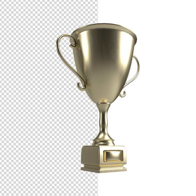 PSD close up on trophy 3d isolaated premium psd