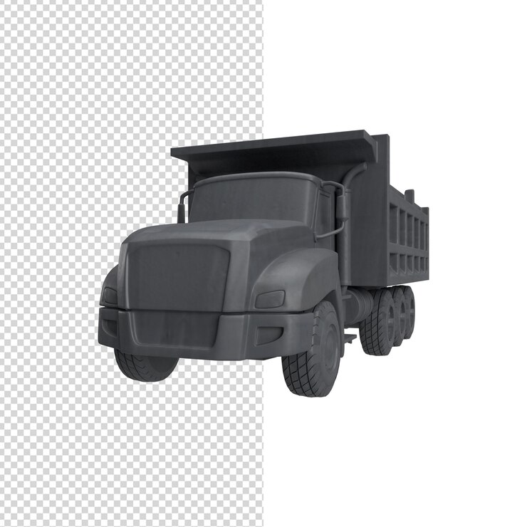 PSD close up on truck isolated premium ps