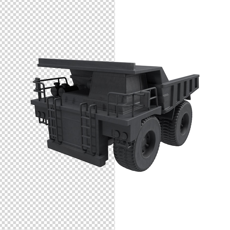 PSD close up on truck isolated premium ps