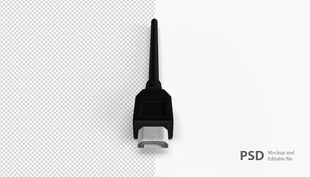 Close up on usb cable isolated