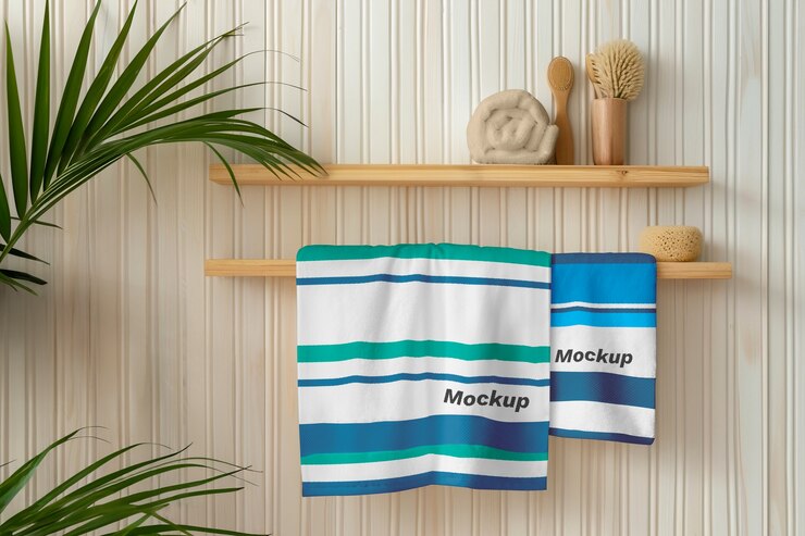 PSD close-up van een badkamer handdoek