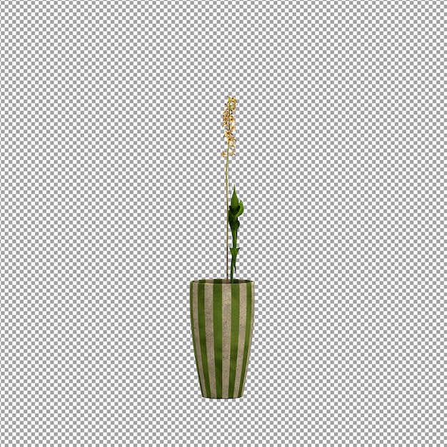Close-up van een bloem in een vaas 3D-weergave