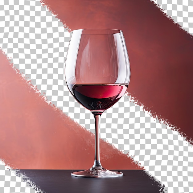 PSD close-up van een glas met rode wijn die wordt geproefd op een transparante achtergrond