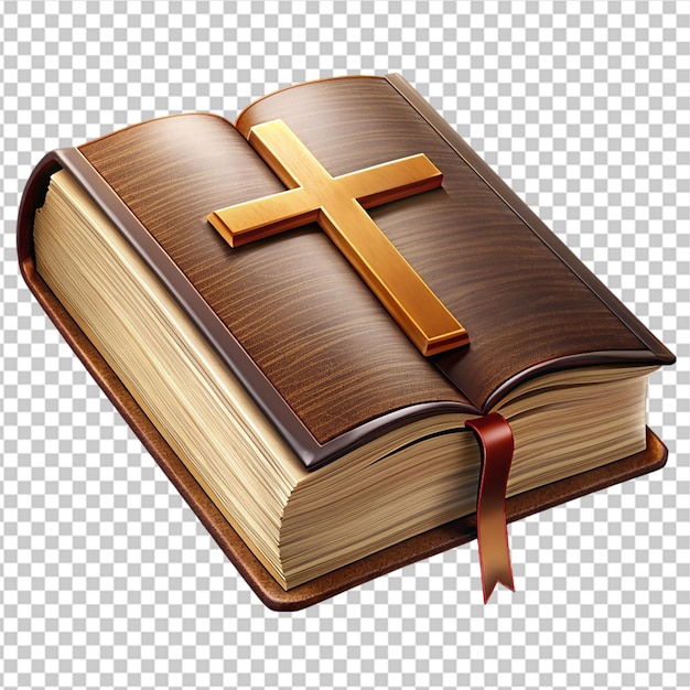 PSD close-up van een heilige bijbel en christelijk kruis op een houten tafel gelukkige goede vrijdag of religie concept