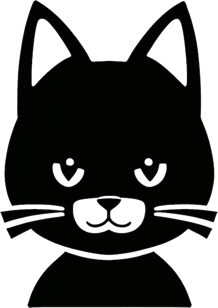 PSD close-up van een schattig katten icoon in minimalistische stijl aigenerated