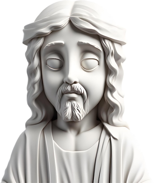 PSD close-up van een schattige cartoon jezus christus icoon