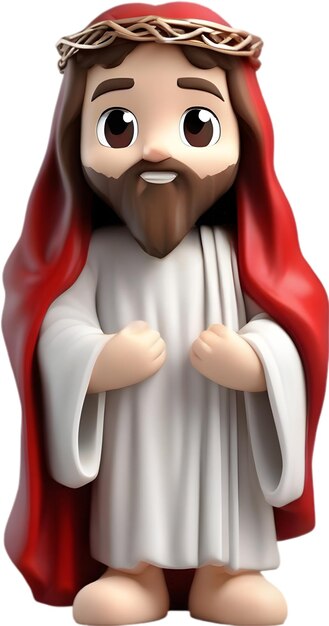 Close-up van een schattige cartoon jezus christus icoon