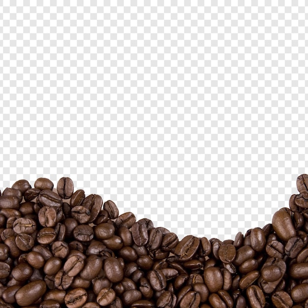 Close-up van geroosterde koffiebonen gerangschikt in een boog