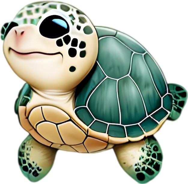 PSD close-up van het schattige tekenfilm sea turtle icon