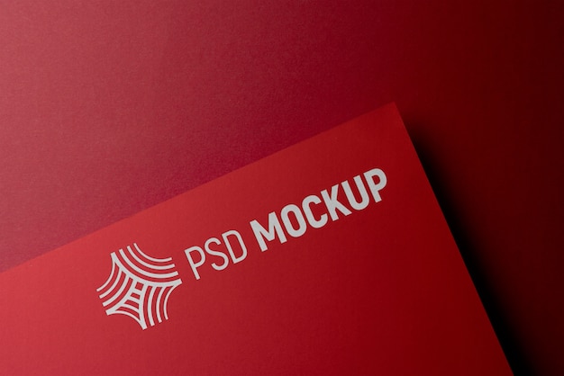 PSD close-up van logo-effecten op papier