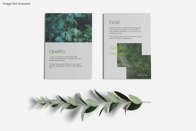close up on various flyers mockup