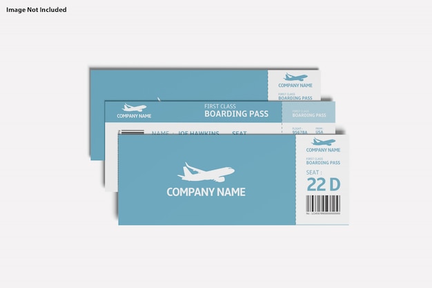 Close up on various purpose ticket mockup