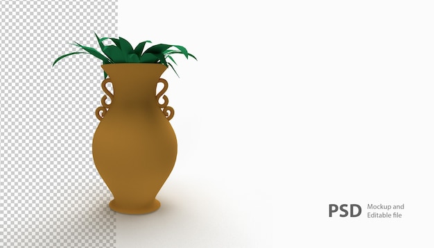 PSD close up on vase isolated