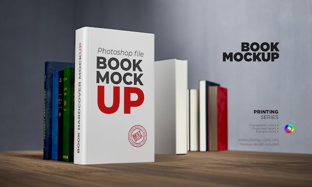 Vista ravvicinata mockup del libro