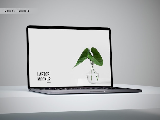 Close up view of laptop mockup design