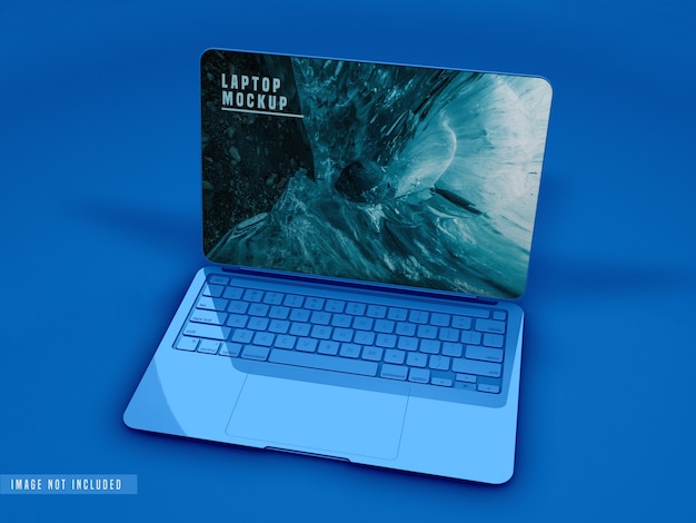 Vista ravvicinata del laptop mockup design