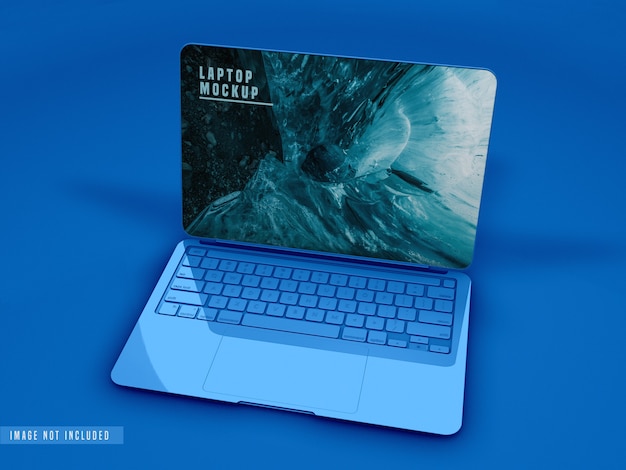 Close up view of laptop mockup Design