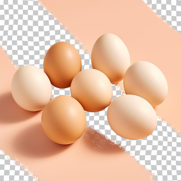 PSD close up view of light colored eggs transparent background