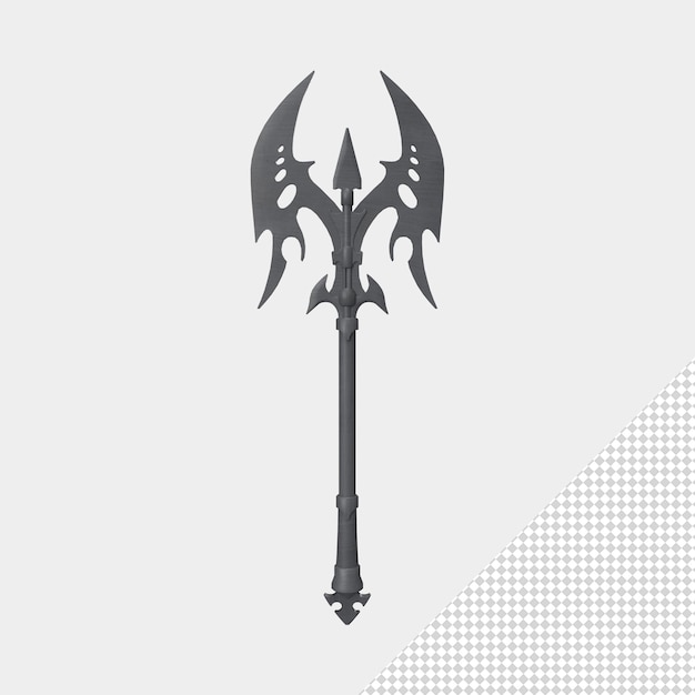 PSD close up on warrior axe isolated premium psd