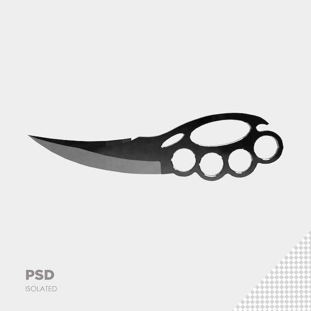 PSD close up on warrior sword isolated rendering