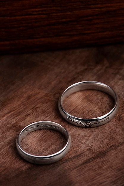 Close up on wedding ring mockup