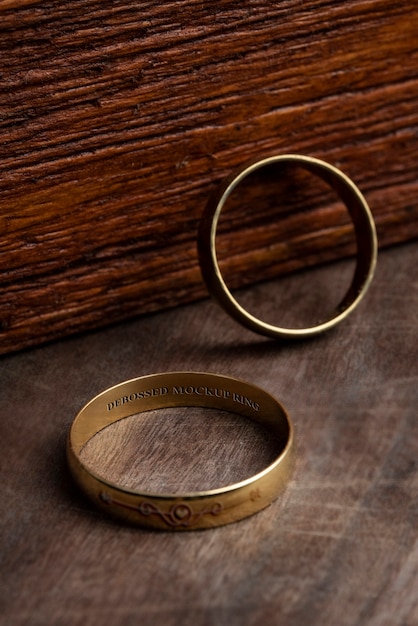 PSD close up on wedding ring mockup