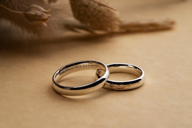 PSD close up on wedding ring mockup