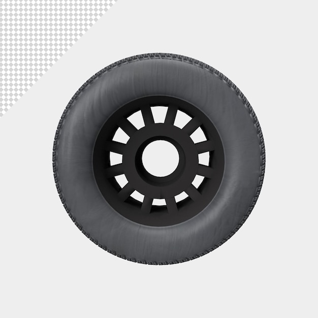 PSD close up on wheel isolated premium psd