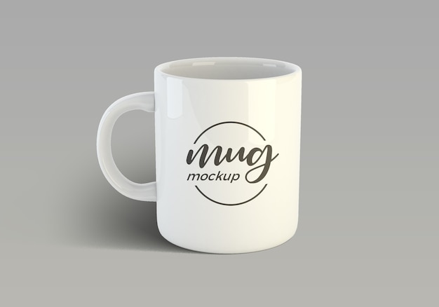 Close up on white coffee mug mockup