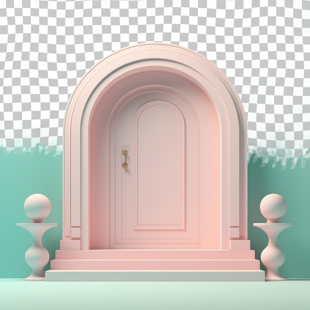 PSD close up of white door and pillars