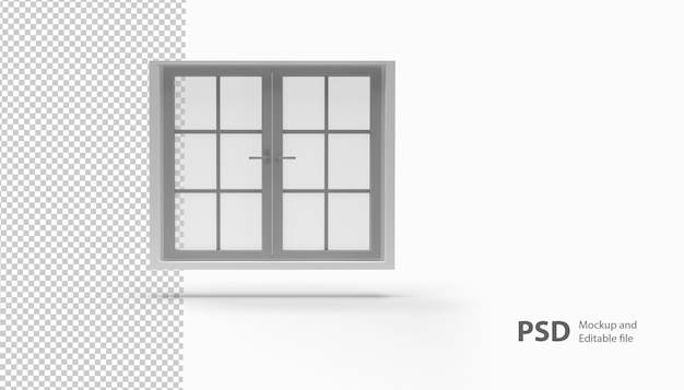 PSD close up on window isolated