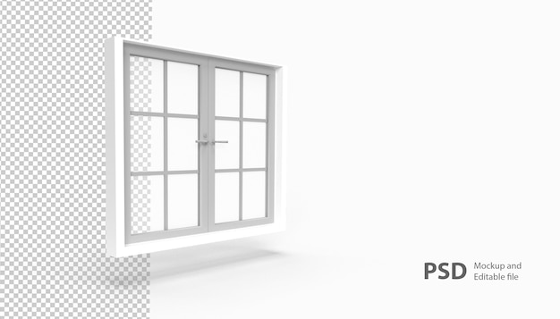 PSD close up on window isolated