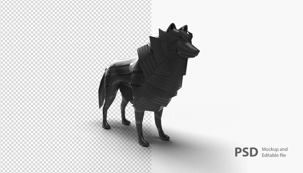 PSD close up on wolf isolated