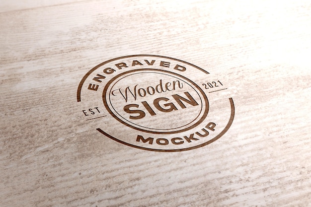 PSD close up on wood texture mockup