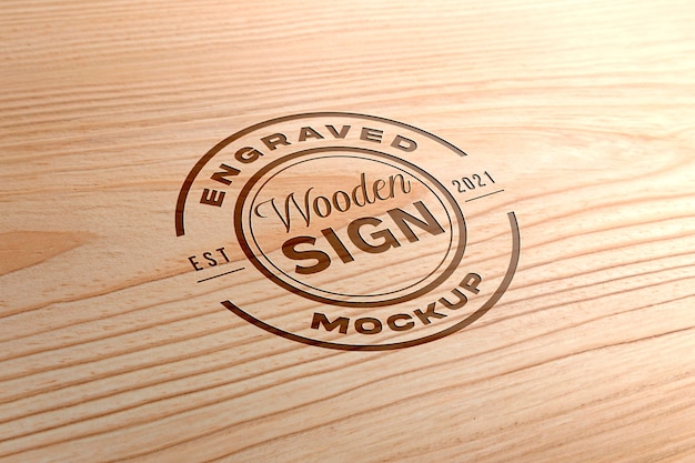 PSD close up on wood texture mockup