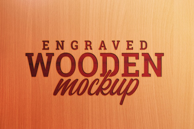 PSD close up on wood texture mockup