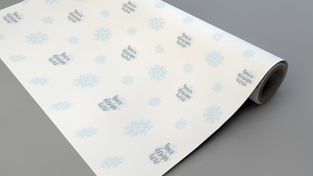 PSD close up on wrapping gift paper mockup