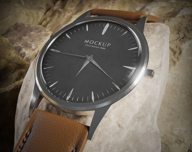 PSD close up wristwatch mockup design