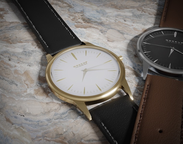 PSD close up wristwatch mockup design