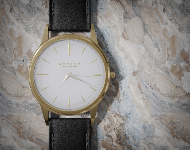 Close up wristwatch mockup design
