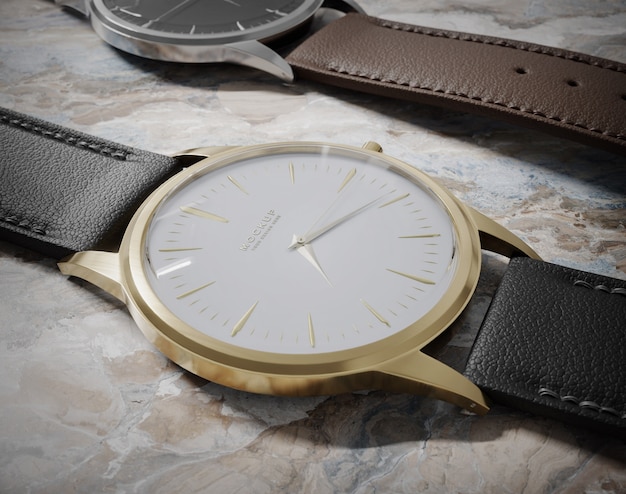 close up wristwatch mockup design